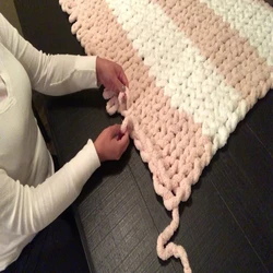 Gorgeous Chunky Hand Knit Blanket, traditional