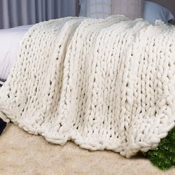 Chunky Knit Throw Blanket, Washable & scratchy