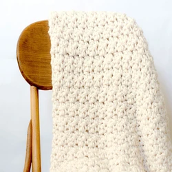 Crochet Blanket Chunky Thick and Hand Knitted