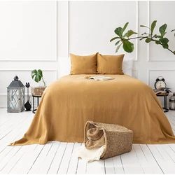 Linen Bed Blanket, breathable MicroPeach Finished