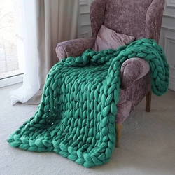 Thick Wool Blanket Huge throw yarn Super bulky