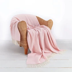 Cashmere Throw Blanket Subtle waterweave pattern