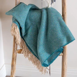 Cashmere Wool Blanket Patterns with fringed edges