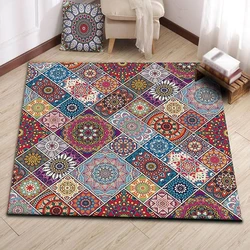 Square Machine Made Rugs Exquisite color combination