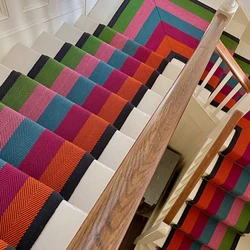 Colorful Stair Runner Carpet Peel-and-stick design