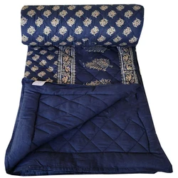 Blue Gold Jaipuri Razai Helps To Absorb Moisture