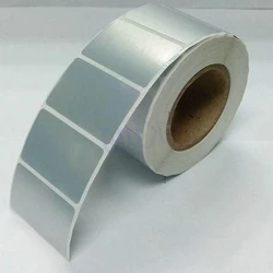 Silver Thermal Labels Roll, Printed pattern