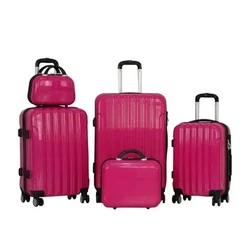 Stripped Multicolor Hardside Luggage Sets 5 Piece Trolley Bag