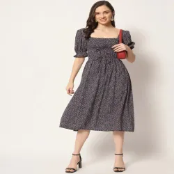 Ladies Dress, Brand JISHA KAFTAN, Pattern solid, Neck Type V Neck