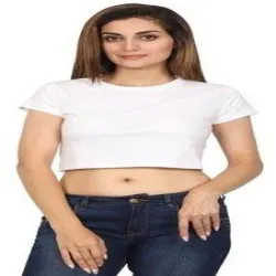 180 Bio Wash Womens Crop Top, Color White