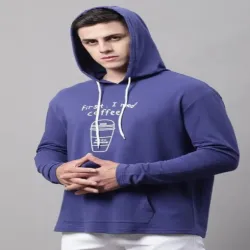 Men Hooded Sweatshirt, Neck Type Hooded
