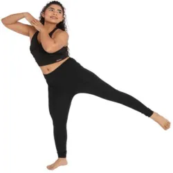 Women 2 Piece Sports Bra with High Waist Legging Active Wear Tracksuit, Fabric Cotton