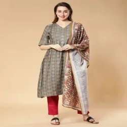 Ladies Silk Kurti, Color Black