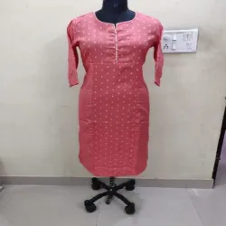 Kurti Style Straight, Color Black, White Ladies Casual Kurtis, Size All Sizes