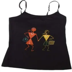 Black Ladies Tank Top, Fabric Cotton