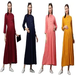 Multicolor Vintage Smoking Dress, Fabric Rayon