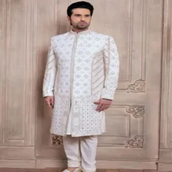 Tussar Silk Boy Sherwani, Size XL 42