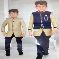 Tussar Silk Boy Sherwani, Pattern Embroidered