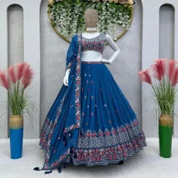 Embroidered Lehenga Choli Set, Embroidery Type Hand Work