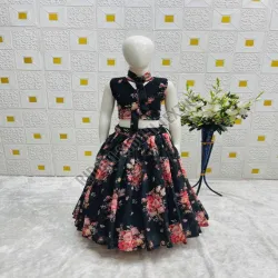 Girls Lehenga Choli, Fabric Georgette