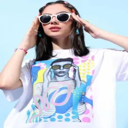 Eye-brain Ice-cream Oversized T-shirt -, Fabric Cotton