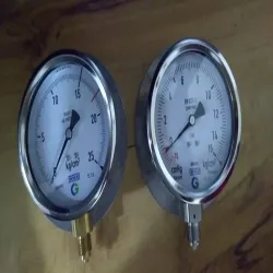 Oxygen Pressure Gauge, Dial Type Liquid Filled